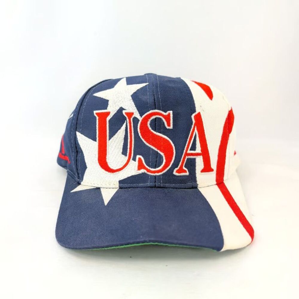 1996 Atlanta Olympics USA Hat Logo 7 Snapback Stars Stripes Green Vintage